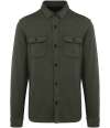 NS521 Native Spirit Faded Brushed Fleece Overshirt Washed Organic Khaki colour image